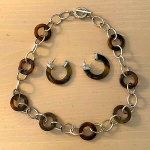 Faux Tortoise and silver tone Chaps set